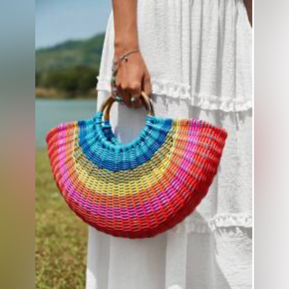 Rainbow weave handbag.swipe